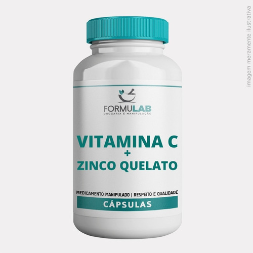 Vitamina C 500mg + Zinco Quelato 15mg 60 Cápsulas