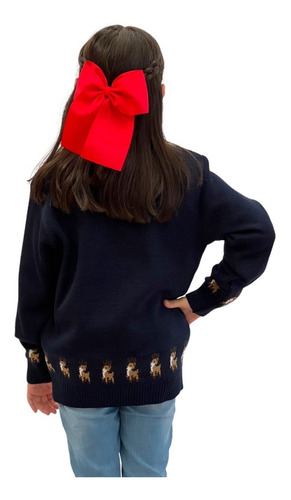Imagen 3 de 5 de Sueter Navideño / Ugly Sweater Niños Santa, Duende Y Renos