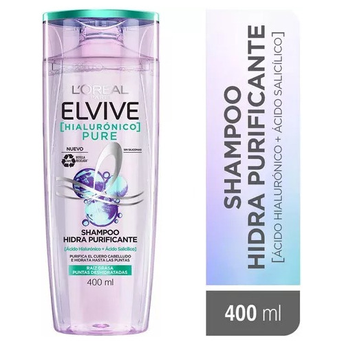 Shampoo Hialuronico Pure Elvive L´oréal Paris 400 Ml