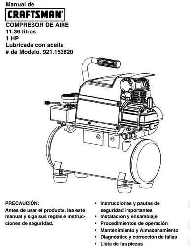 Compresor Craftsman Tanque 3 Galones 135 Psi De Aceite / H | Envío gratis