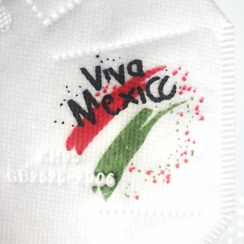 Imagen 7 de 7 de Cubrebocas Kn95 Mascarillas Con Estampado Viva Mexico 10pzs
