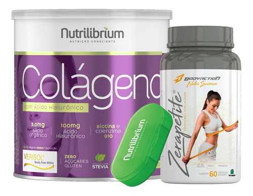 Bodyaction Colágeno Verisol con Ácido Hialurónico/Zerapetite Polvo Naranja con acerola/Piña con menta 200 g