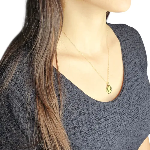 Conjunto Oro 18k Cadena Singapur + Dije Mundo