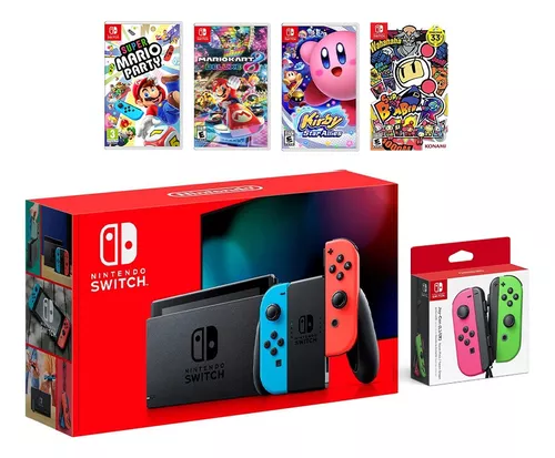  Nintendo Switch Joy Con - Controlador inalámbrico color rojo  neón (derecha) : Videojuegos