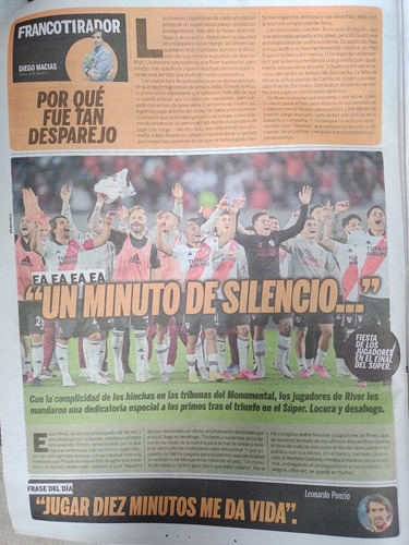 Diario Olé River 2-1 Boca 2021, Julián Álvarez Superliga
