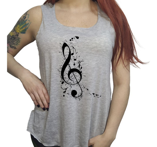 Musculosa Acampanada Nota Musical Art Dibujo Music M2