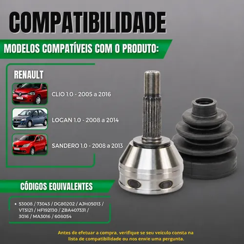 Junta Homocinetica Renault Clio Logan Sandero 1.0 21x30 | Frete grátis