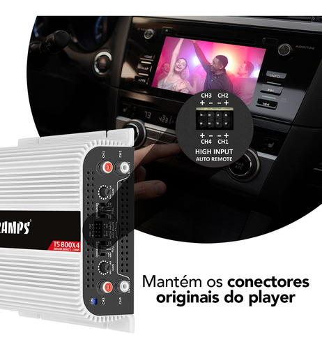 Modulo Amplificador Taramps Ts800 2 Ohms 4x200w Rms