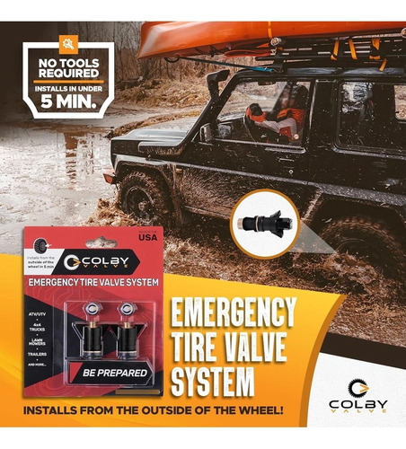 Valvulas De Emergencia Para Rines Auto 4x4 Trailers Atv/utv