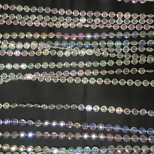 Cortina De Miçanga Decorativa Acrílica Diamante Iridescente