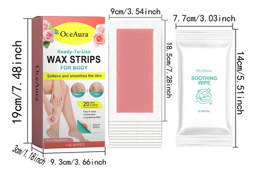 Tiras De Cera F Para Cuerpo, 20 Unidades, Para Cabello Remo