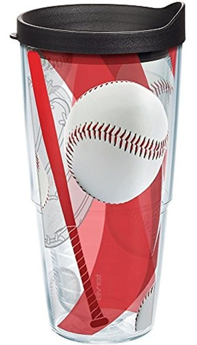 Tervis Baseballs Red & Mitt Background Hecho En Ee. Uu. Vaso