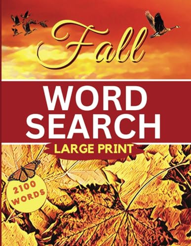 Book : Fall Word Search Large Print Puzzle Book For Adults.