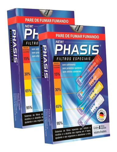 Filtro Phasis  Parar De Fumar - 2 Kits C/4 Piteiras Cada