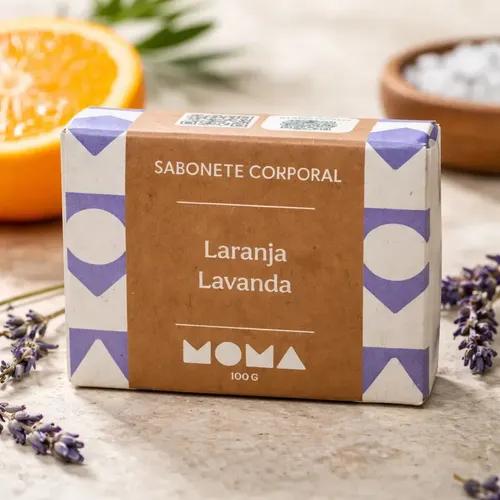 Sabonete Corporal Em Barra Vegano Laranja Lavanda 100g Moma