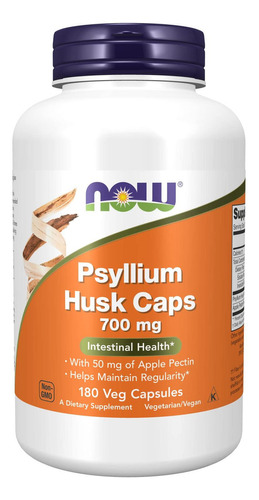 Plántago Psyllium Now Psyllium Husk 700 Mg 180 Cápsulas