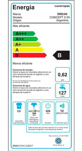 Lavarropas Carga Superior Drean 5kg 500 Rpm Concept 5.05 V1