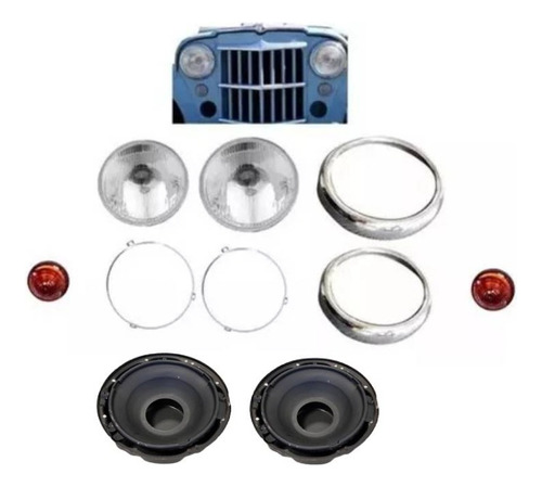 Kit Opticas Cascos Retenes Faros Aros Para Jeep Estanciera