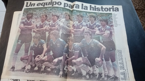 Diario La Razón Argentina Campeón Mundial 86 30/6 Póster