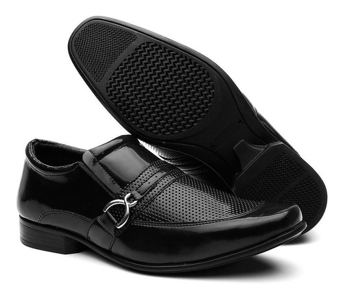 Kit 2 Pares Sapato Social Masculino Verniz Conforto Macio
