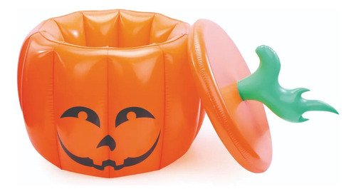 Bar Cooler Inflável Abóbora C/ Tampa Decoração Halloween 45l