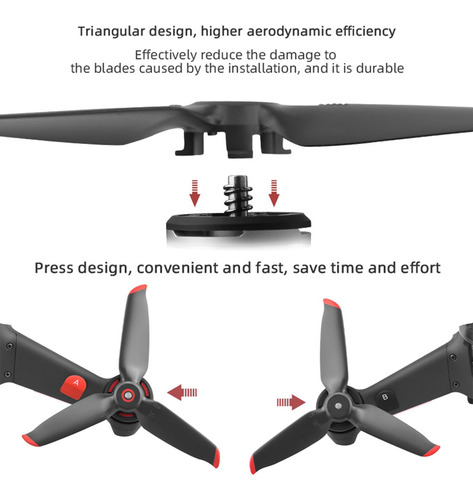 2x Drone Hélices Para Dji Fpv Drone Quadcopter De Bajo 