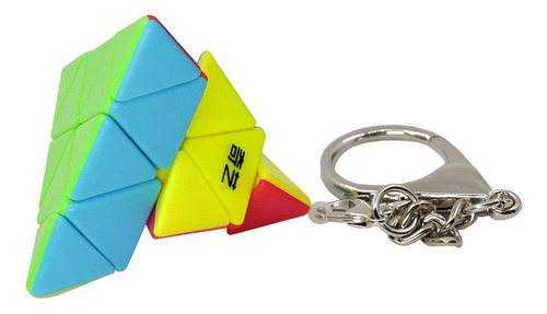 Cubo 3x3 Llavero Qiyi Pirámide Stickerless Speed Cube
