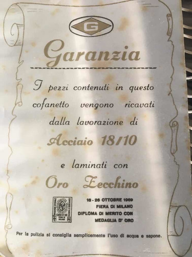 Cubiertos De Acero Inoxidable Gottinghen Laminado En Oro Ita