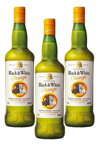Pack De 3 Whisky Black & White Orange 700ml