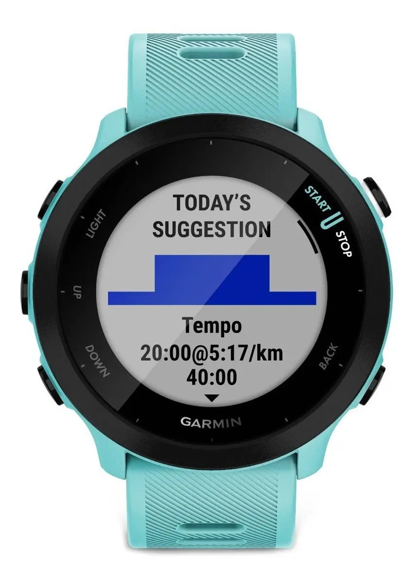 Smartwatch Garmin Forerunner Forerunner 55 tela de 1.04" com pulseira de silicone - cor aqua