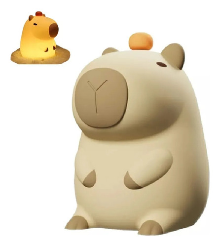 Luz Nocturna Silicona Capybara Con Control Táctil