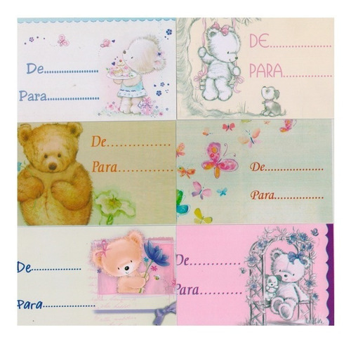 Imagen 10 de 10 de Tarjetas Minipersonales X240 Ositos Osos Tarjetitas