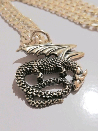 Dije Colgante Dragon Furia. Plata 925 