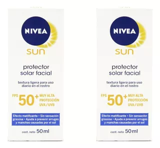 Nivea Sun Protector Solar Facial Matificante Toque Seco X2