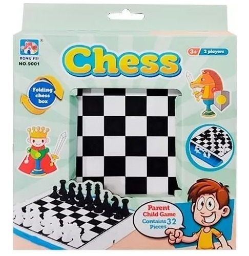 Chess Juego De Ajedrez Con Tablero Plegable En Caja
