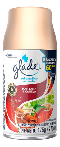 Repuesto aromatizante Glade Automático en aerosol manzana y canela 175 g