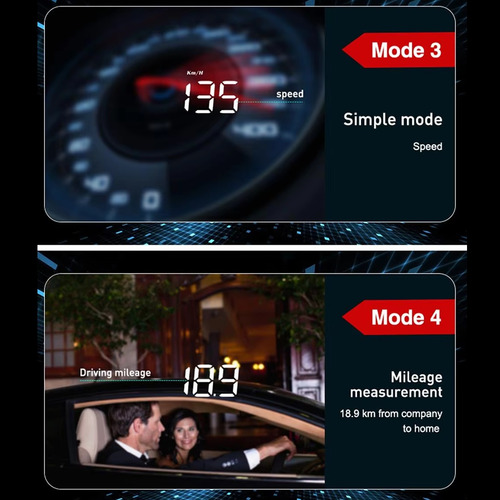 Proyector De Parabrisas Con Velocímetro Obd Con Pantalla Hud