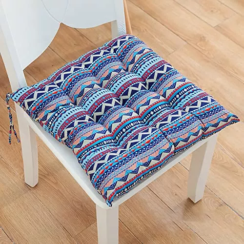 Juego de 6 cojines para silla, cuadrados sólidos, cojines para sillas de  comedor, almohadilla de asiento con lazos, almohadillas para sillas de