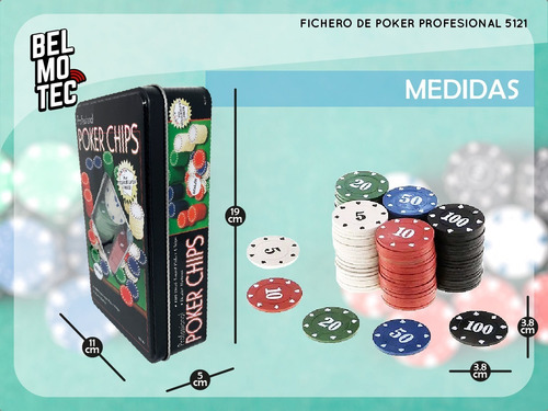 Ficheros Poker Fichas Numeradas Caja Profesional Juego Mesa