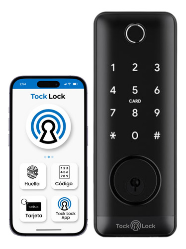 Cerradura Cerrojo Inteligente Para Exteriores Tock Lock App Color Negro