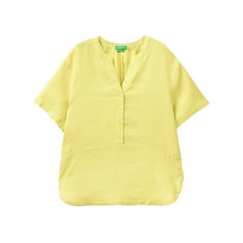 United Colors Of Benetton Blusa 100 % Lino Con Botones