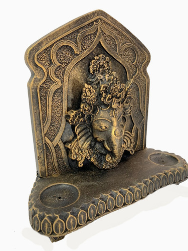 Aparador C/ Painel C/ Face De Ganesha Porta Vela E Incenso