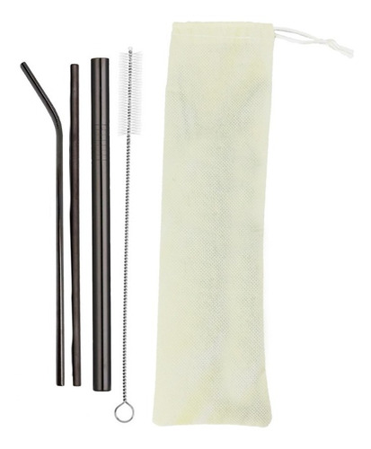 Set 3 Popotes Acero Inoxidable Pajilla Ecologico Bebida