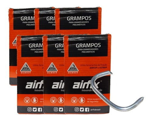 Imagem 1 de 3 de Kit 6 Pacotes 1 Kg Grampo Para Tapeçaria Concertina Tipo C