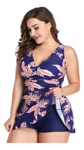 Roupa De Banho Plus Size Para Mulheres Gordinhas De Duas Peç