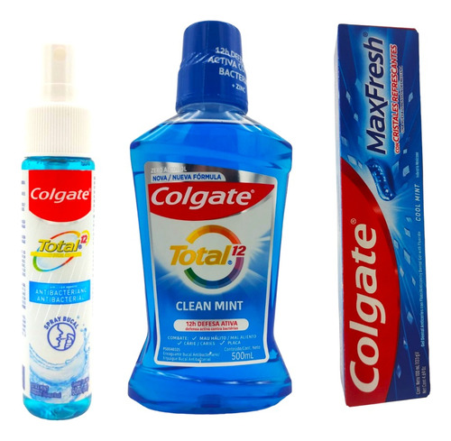 Enjuague Bucal Colgate Total 12+crema Dental Max Fresh+spray