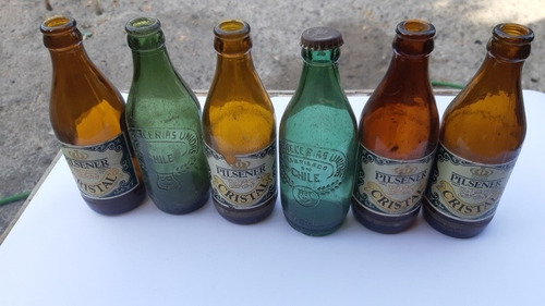 Imagen 1 de 1 de Lote De 6 Botellas Antiguas Cerveza Ccu