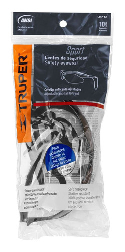 Lentes Seguridad Espejo Azul Cordon Ajustable Taller 15184