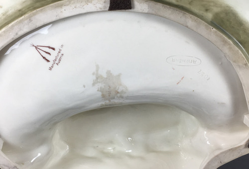 Antiguo Centro De Mesa Art Nouveau Porcelana Amphora Austria (Usado)