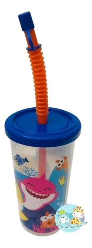 Vaso Sport Infantil Baby Shark Tiburon Con Sorbete Pinkfong Color Multicolor